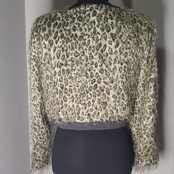 Vintage Francais Huey Waltzer Leopard Print Crop Jacket with Allover Threads - Picture 7 of 13